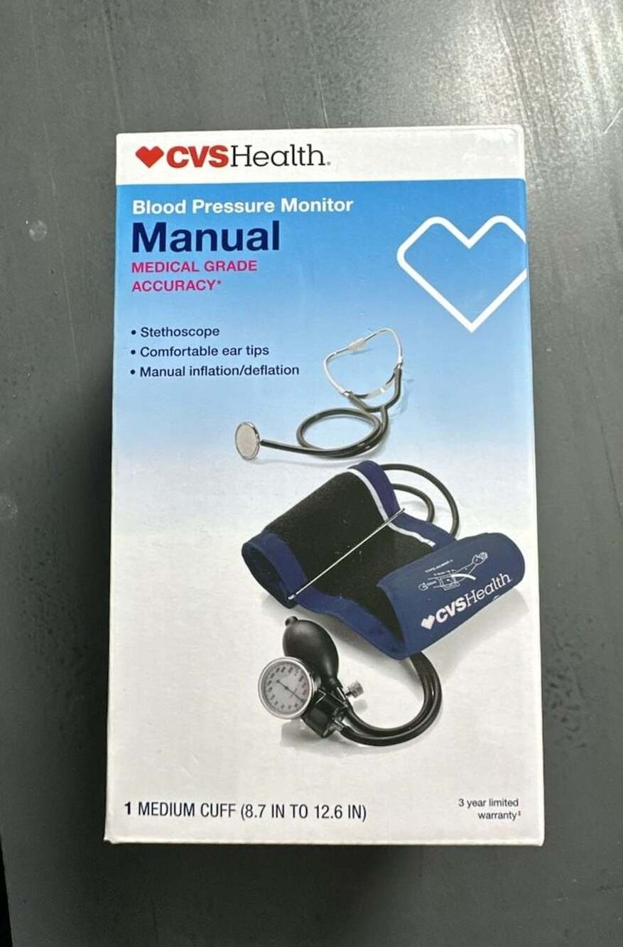 CVS Health Manual Blood Pressure Monitor Size Medium Cuff Stethoscope